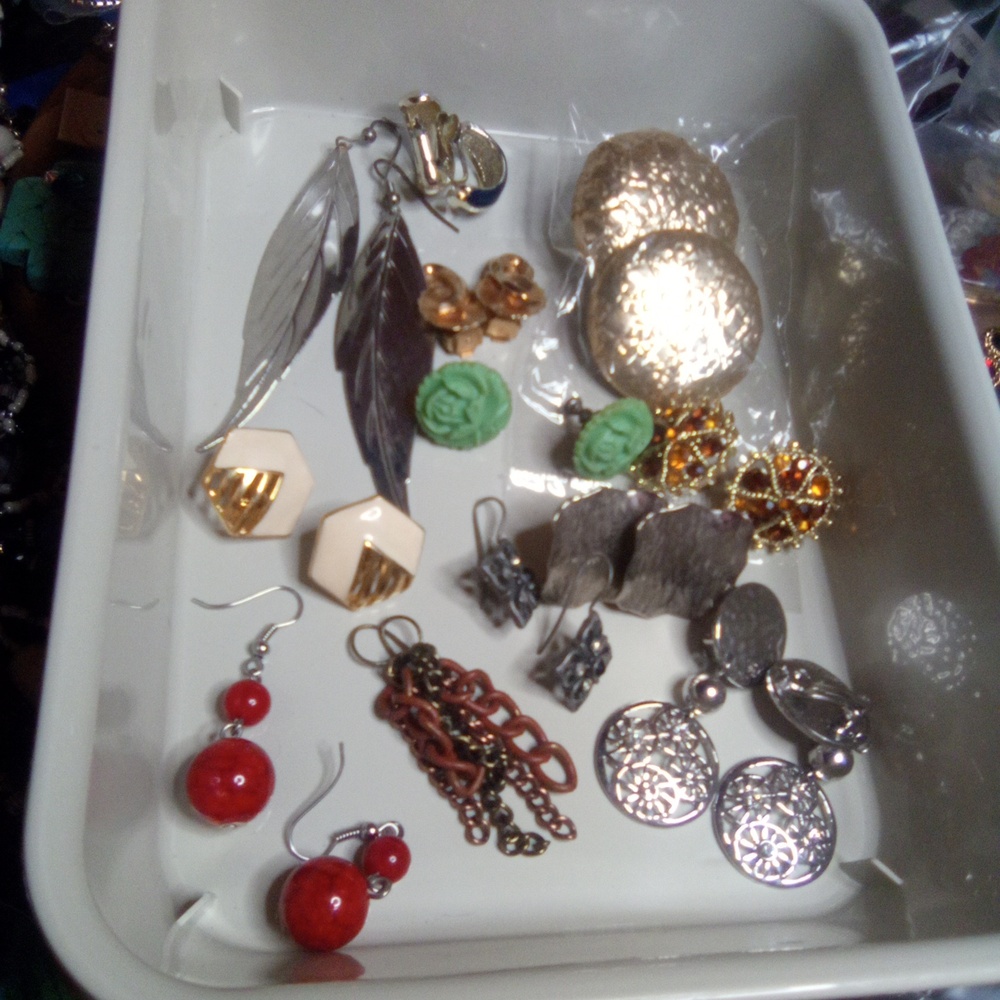 12 pair vintage earrings